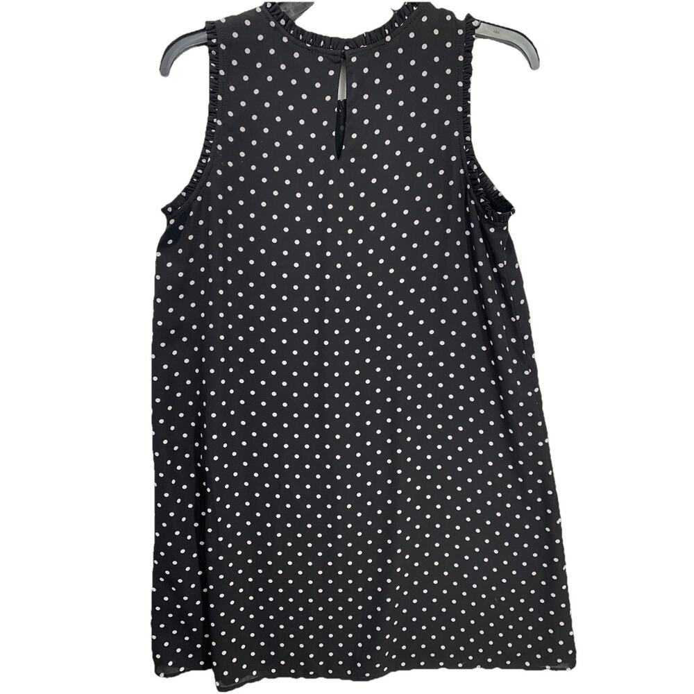 Katherine Barclay Polka Dot Dress Womens 2 Black White Ruffle Shift MD6556L - Picture 4 of 7